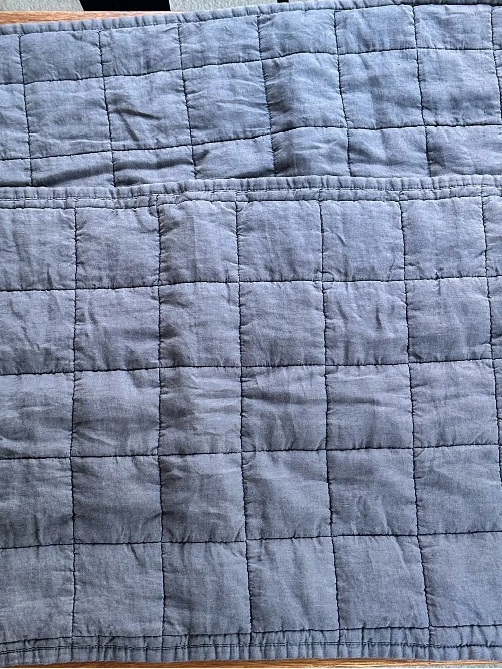 NWOT Quince European Linen Box Quilted King Sham Set In Nightfall